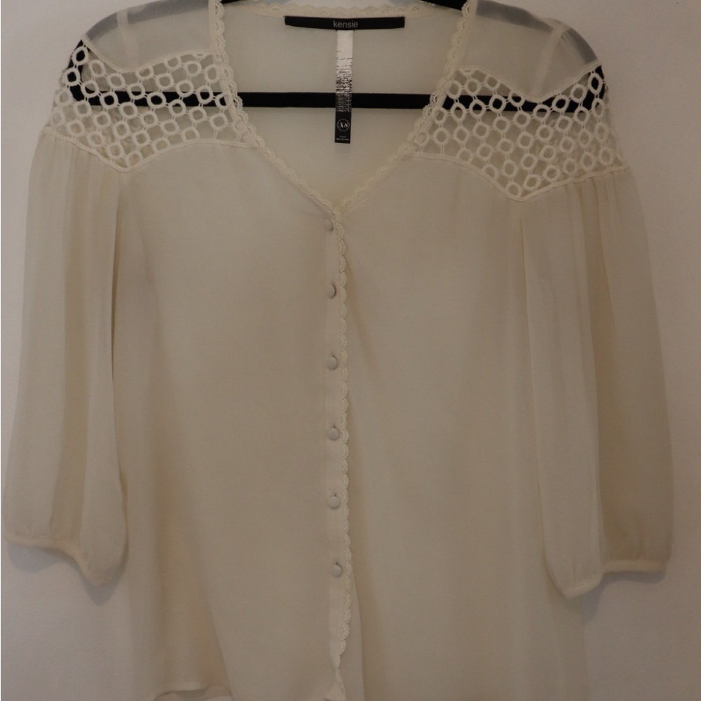Ivory Sheer Lace Women's Top